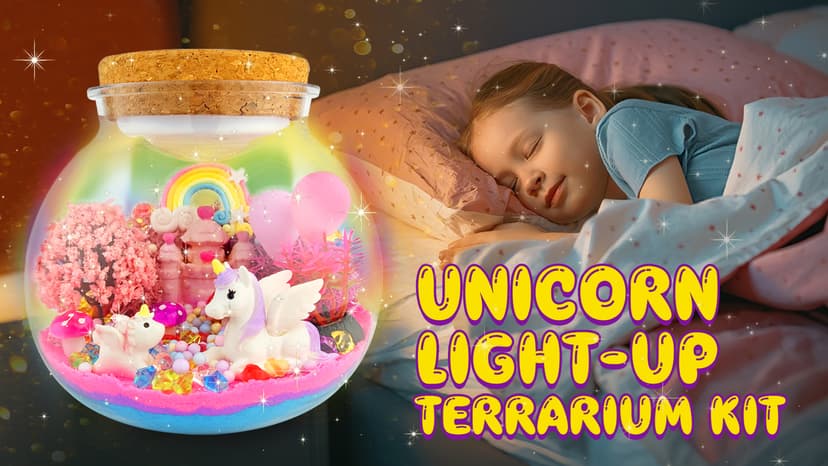 7july Unicorn Terrarium Crafts Kit for Kids-LED Night Light Up & Remote Unicorn Birthday Gifts Toys for Girls Ages5 6 7 8 9 10 Year Old-Christmas Gifts for Girls B0C88YHZMJ
