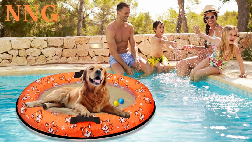 Inflatable Dogs Pool Float with Rope,Puppy Raft Floating Mat,Pet Float for Small Medium Large Dogs Up to 80lb