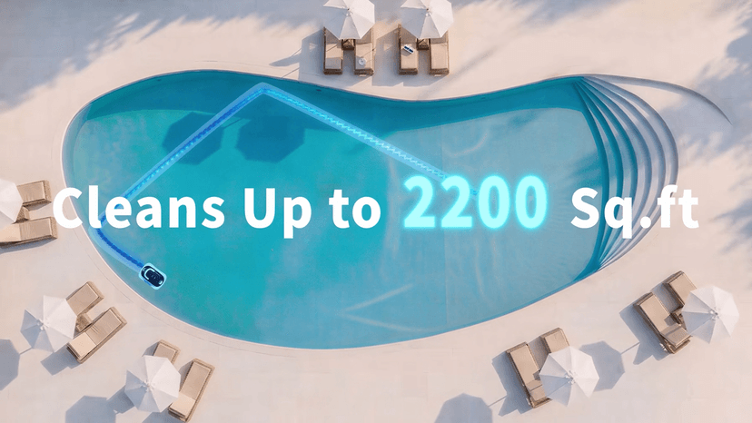 C5 Cordless Robotic Pool Cleaner with 180-Min Runtime, 2.7L Large Filter Basket & Self Parking, Pool Vacuum for Above-Ground Flat Pools up to 2200 Sq.Ft