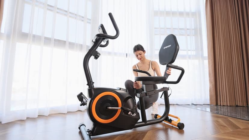 Recumbent Exercise Bike for Home Use, Quiet Recumbent Stationary Bikes for Adults & Seniors, 16-Level Resistance, Adjustable Seat, Supports 400LB, Pulse Sensors & LCD Display