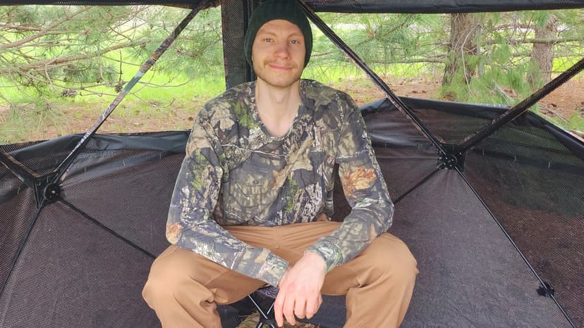 FUNHORUN Hunting Blind 270/360 Degree See Through Ground Blind with Carrying Bag, 2/3/4 Person Pop Up Camouflage Tent Portable Concealed Shelter