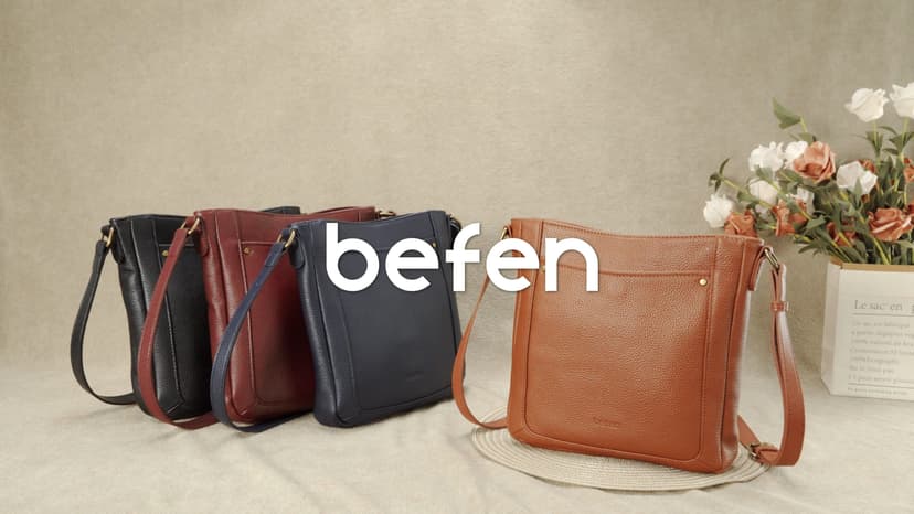 befen Genuine Leather Small Crossbody Bags for Women, Womens Cross Body Shoulder Purse Handbags with RFID Blocking Card Slots
