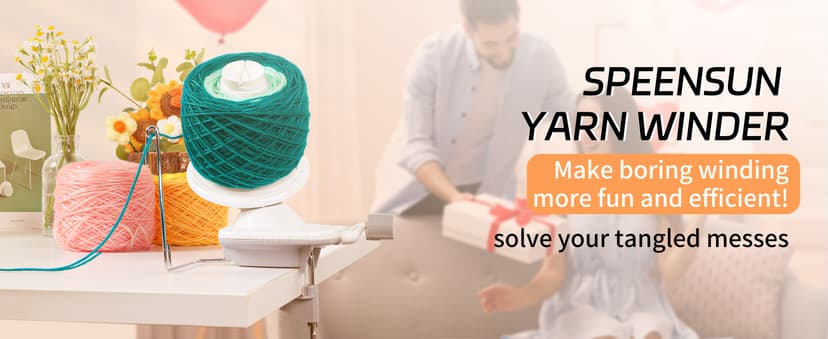 SPEENSUN Yarn Winder, Yarn Winder for Crocheting, 3.5 OZ Easy-to-Install and Efficiently Yarn Ball Winder with Lower Noise, Yarn Spinner for Crochet and Knitting Lover for Yarns Below Size 5