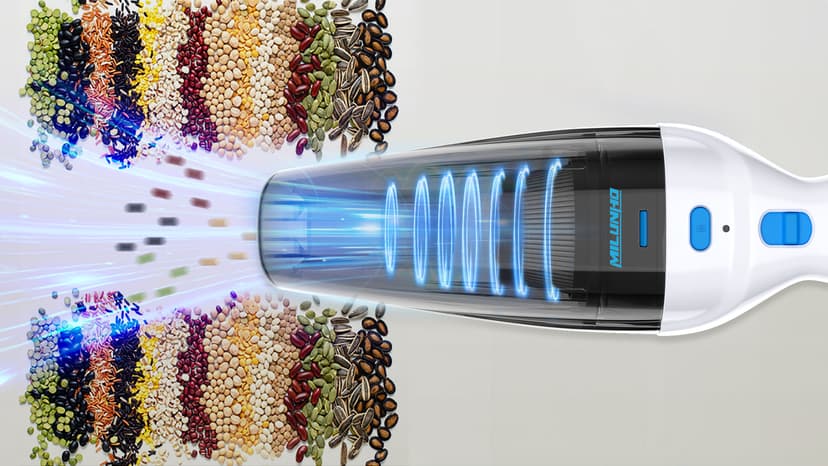 Milunho Powerful Handheld Vacuum Cordless, 9500PA Rechargeable Car Vacuum Portable Cordless, Lightweight & Portable Mini Handheld Vacuum Cleaner with Large-Capacity Battery for Car/Home/Pet