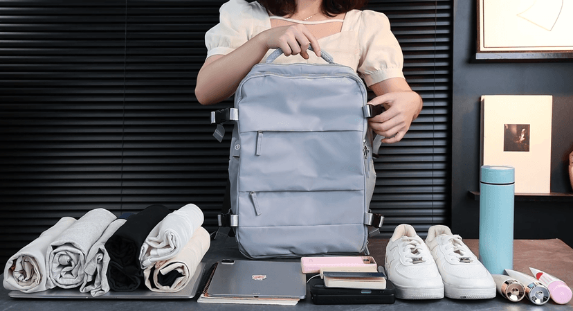 coowoz Travel Backpack For Women Men,Carry On Backpack,Hiking Backpack Waterproof Outdoor Sports Rucksack Casual Daypack travel essentials（Gray Blue） | Carry On Backpack, Hiking Backpack, Waterproof, Outdoor Sports, Rucksack, Casual Daypack