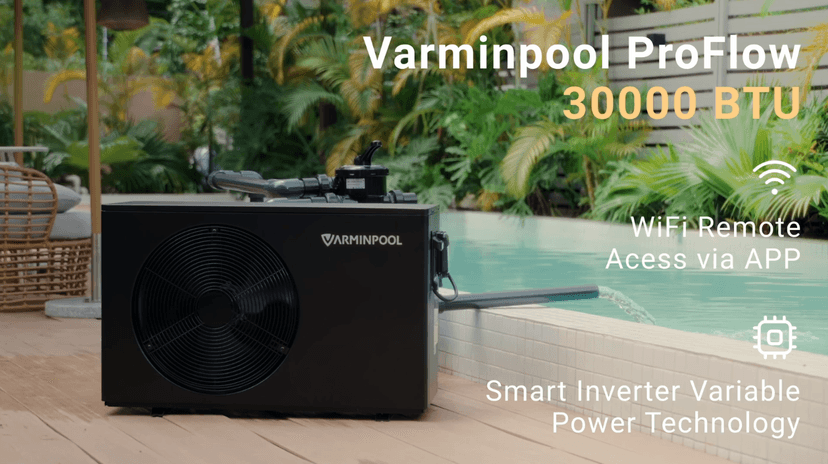 Electric Pool Heat Pump, 30,000 BTU Pool Heater, 8000 Gallons, WiFi Control, Titanium Heat Exchanger, Smart Inverter, for Above Ground and Inground Pools, 120V