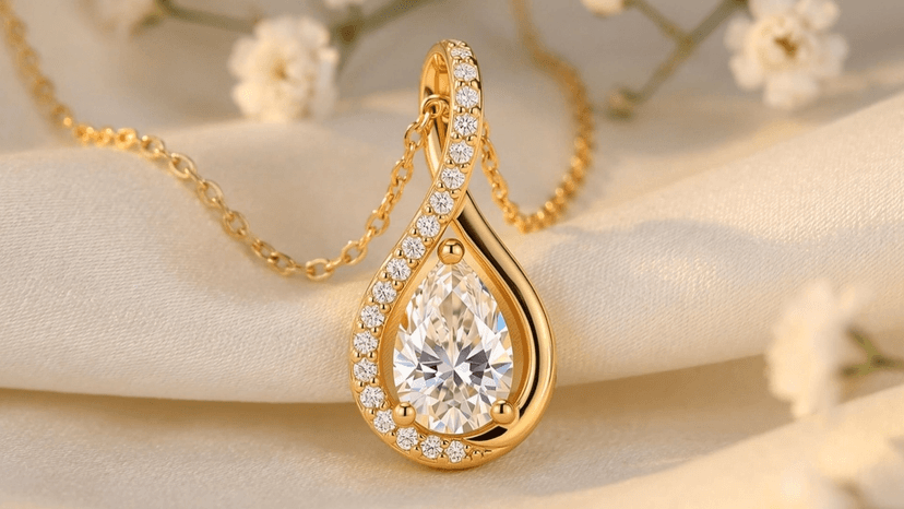 S925 Sterling Silver 18k Gold Plated Infinity Jewelry Gifts for Women Wife Her Girlfriend with Card in Light-Up Gift Box 2CT Moissanite Necklace Anniversary Birthday Gifts for Women Wife Her B0GTY9JBFT