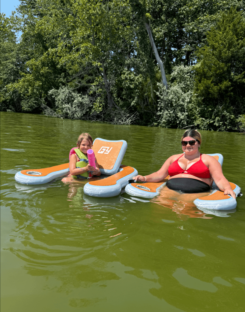 Adults Inflatable Pool Float Chair, Floating Lounger with Cup Holder, 100° Fixed Backrest, Breathable & Sinking Mesh Seat, Inflatable Lounger Float for Swimming Pool/Beach/Lake/Party