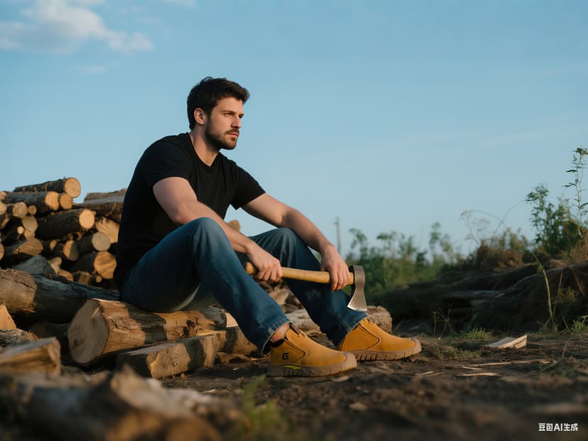 GLANOUDUN Steel Toe Boots for Men Slip on Work Boots for Men Comfortable Safety Boot Indestructible Construction Footwear Laceless Men's Steel Toe Shoes Mid Top Work Shoes