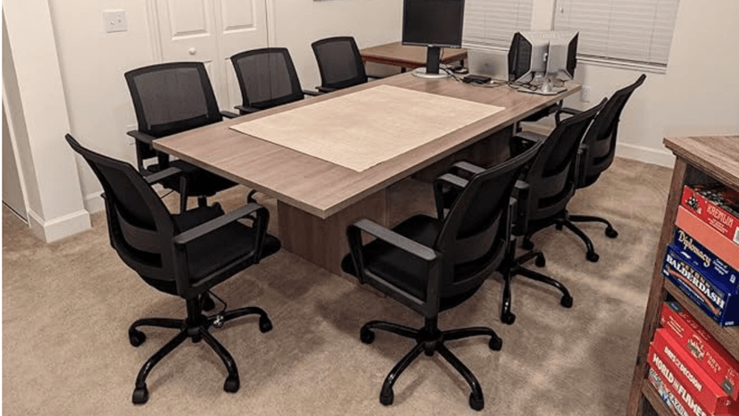 CLATINA Ergonomic Rolling Mesh Desk Chair with Executive Lumbar Support and Adjustable Swivel Design for Home Office Computer Black 8 Pack