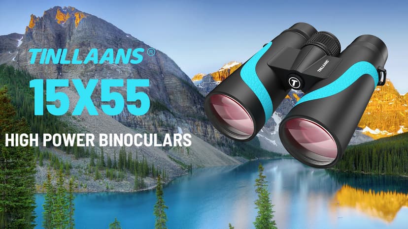 15x55 UHD Binoculars for Adults – High Powered Large View, BAK4 Prism, Waterproof & Lightweight for Bird Watching, Hunting,Hiking, Travel, Cruise, Sports with Phone Adapter (Blue)