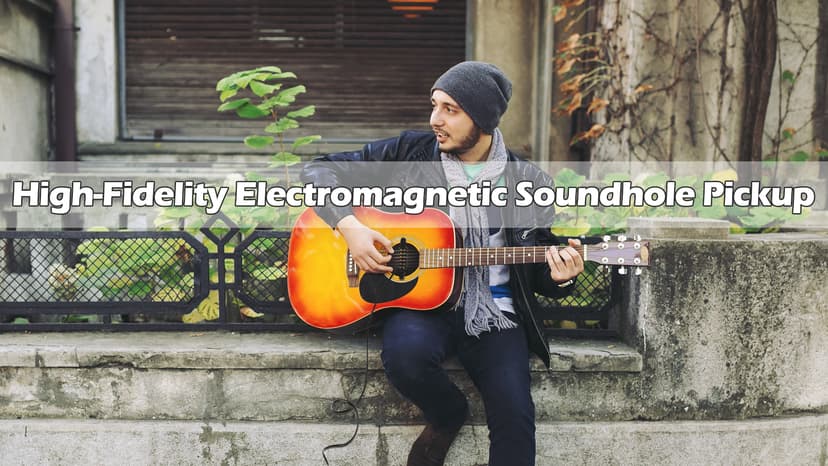 GOGHOST Clip-On Guitar Pickup for Steel-String (Not for Classical) Acoustic Guitar Pickups for 38-42 in Electric Pick Up Transducer Amplifier, Cable Length 10ft