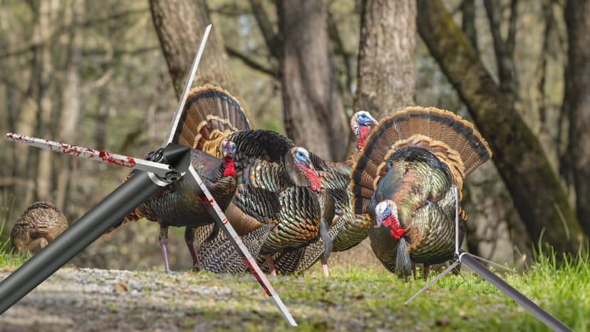 6 Pack Turkey Hunting Broadheads 100/125 Grain 420 Stainless Steel 3 Fixed Blade Broadhead 4" Cutting Dia Archery Arrow Tip for Compound Bow and Recurve Bow