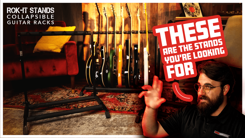 Rok-It Gator Multi Guitar Stand Rack with Folding Design, Holds up to 10 Electric or Acoustic Guitars (RI-GTR-RACK10)