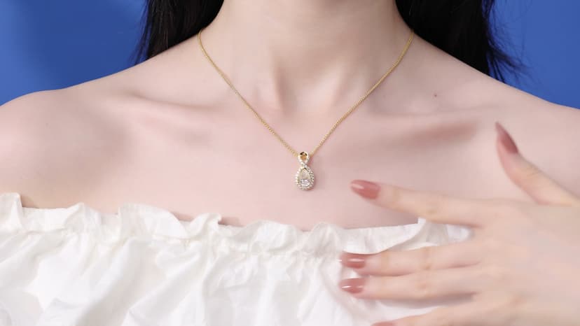 D-VVS1|18K Gold Plated S925 Sterling Silver Women's Jewelry Gift for Women Christmas Mothers Valentines Day, w/LED Gift Box 2CT Moissanite Necklaces for Women Anniversary Birthday Gift for Wife Her B0H94B9M51