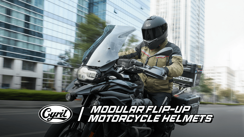CYRIL Modular Motorcycle Helmet DOT, Flip Up Full Face Men Women, Glasses Compatible Dual Visor, Quick Release Shield, Bonus Smoke Visor & Bag for Street Bike ATV UTV Scooter Cruiser