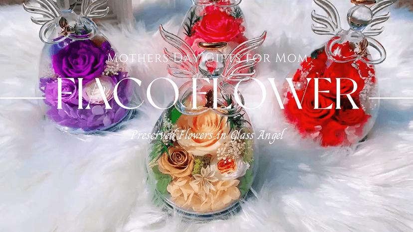 Gifts for Women Birthday Preserved Rose Forever Flower in Glass Angel Figurines Fresh Flowers for Delivery for Mom Real Colorful Roses for Grandma Sister Wife Her from Daughter