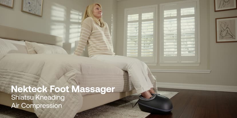 Nekteck Shiatsu Foot Massager with Heat, FSA Eligible Deep Kneading Therapy Air Compression, HSA Feet Massage Improve Blood Circulation Foot Wellness Soothing Pain Relief, Relax for Home Office Use