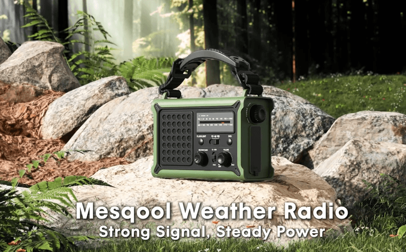 AM FM NOAA Weather Radio Battery Operated with 2-Mode LED Flashlight Cell Phone Charger Dual Outputs SOS Solar Radio Emergency Hand Crank 12000mAh with Clear Signal B0F4QW1PP1