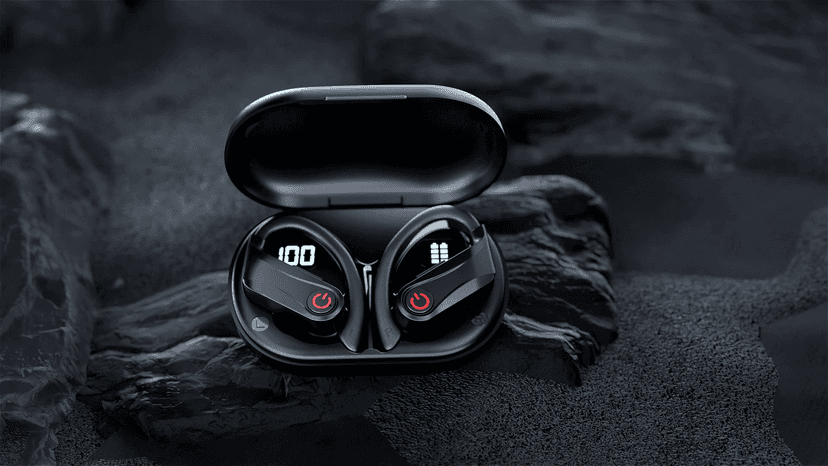 EUQQ True Wireless Earbuds, 2026 Sport Bluetooth 6.1 Headphones with Microphone 120H Playtime Dual LED Display Case, Noise Canceling Ear Buds with Easy Button Controls Sweat and Water Resistant Black