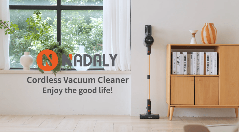 NADALY Cordless Vacuum Cleaner, Powerful Stick Vacuum with 45min Runtime, Anti-Tangle Vacuum Cleaners for Home, 1.5L Dust Cup, Rechargeable Wireless Vacuum for Hardwood Floor Carpet Pet Hair