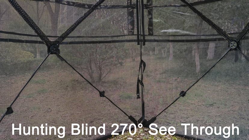 FUNHORUN Hunting Blind 270/360 Degree See Through Ground Blind with Carrying Bag, 2/3/4 Person Pop Up Camouflage Tent Portable Concealed Shelter