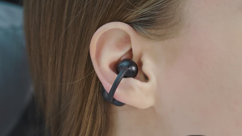 TOZO OpenEarRing True Open Ear Headphones, Lightweight Comfort Open Ear Clip Wireless Earbuds, 40H Play Bluetooth 5.4 Headphones with Smart Digital Display Design Fit Sports Running, Workout Black