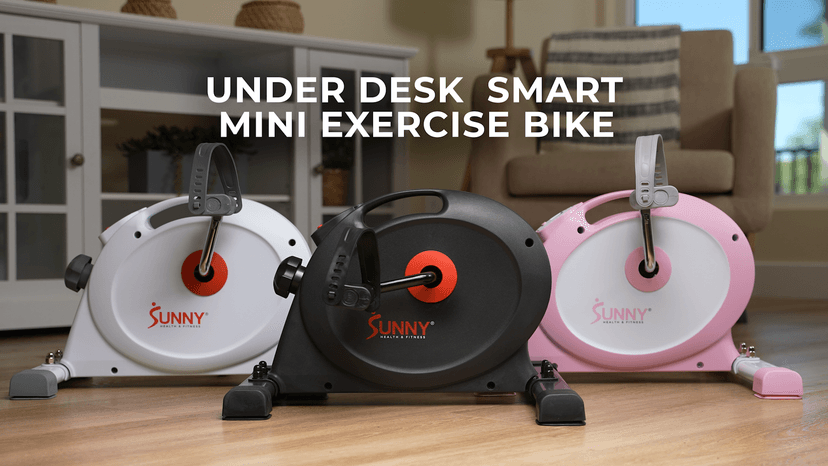 Sunny Health & Fitness Smart Under-Desk Bike Exerciser, Low-Impact Cardio Cycling Equipment for Home/Office, Mini Paddler for Arm/Leg Mobility Training, Free SunnyFit App Connect, Optional Motorized