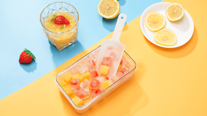 Ice Cube Tray with Lid and Bin, PHINOX 56 pcs Ice Trays for Freezer, Ice Cube Trays for Freezer with 2 trays, Container, Lid & Ice Scoop, BPA Free