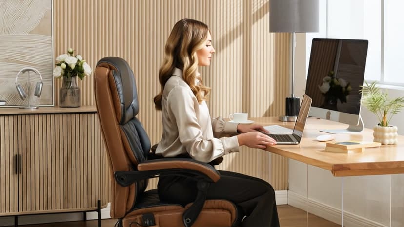 Massage Office Chair 6 Points 500lbs with Footrest,Reclining Desk Chair with Vibration Heat,Executive Big and Tall Chairs for Heavy People,Adjustable Height Ergonomic Black