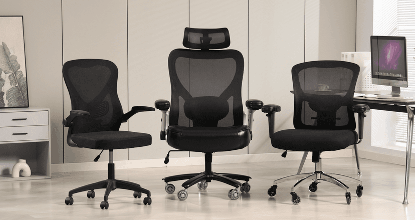Big and Tall Office Chair 600lbs, Heavy Duty Ergonomic Mesh Chair, Computer Executive Desk Chair with Wide Thick Seat, Adjustable Armrests, Lumbar Support (Black, 601LBS) (Black, 601LBS)