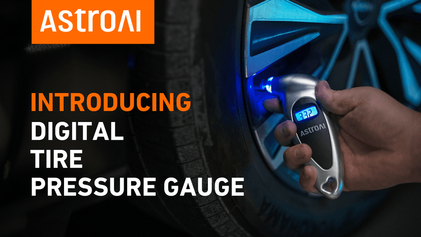 AstroAI Digital Tire Pressure Gauge 0-150PSI Calibrated to ANSI B40.7 +/-1PSI, Accurate in 0.1 Increments, 4 Units for Car Truck Bicycle with Backlight LCD, Silver