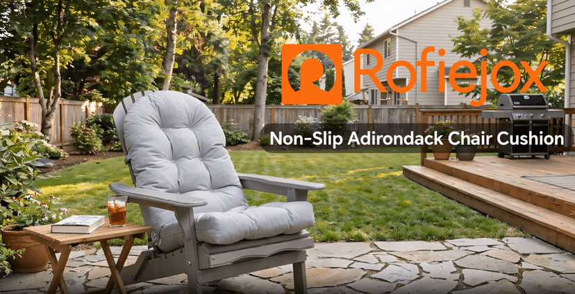 Adirondack Chair Cushion with Non-Slip & Waterproof, 44x19x4 Inch Thick High Back Rocking Chair Cushions Outdoor Indoor, One-Piece Patio Seat Cushion for Glider Porch Rocker Lawn Chair, Army blue