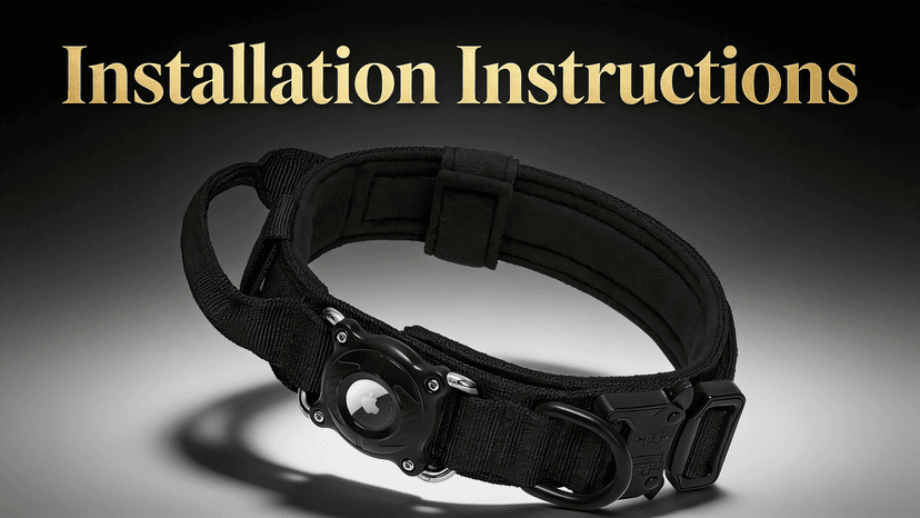 QR Code & AirTag Tactical Dog Collar - Military Grade Adjustable Reflective Collar with Control Handle, for Large Medium Dogs, Durable Nylon Metal Buckle (Yellow-L)