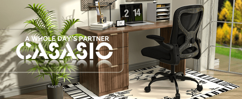 Office Desk Chair with Ergonomic Lumbar Support, Extra-Thick Seat Cushion, Flip-up Arms, Breathable Mesh Back, Computer Task Chair for Home Office