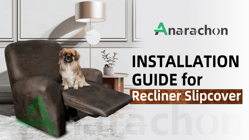 ANARACHON Leather Look Recliner Couch Cover 8-Piece Recliner Sofa Slipcovers 3 Seater for Reclining Couches Furniture Protector Spandex Fabric Washable (Recliner Sofa, Brown)