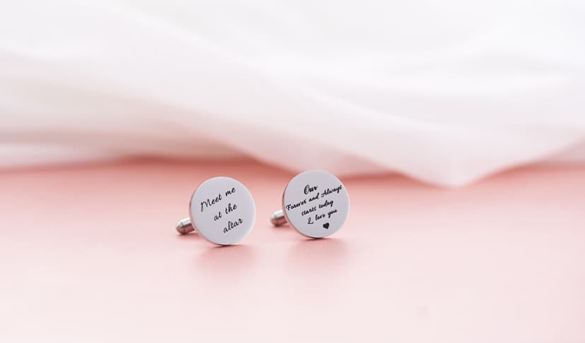 Melix Home Stainless Steel CuffLinks for Men Groom Meet Me at The Altar Wedding Gifts Cuff Links