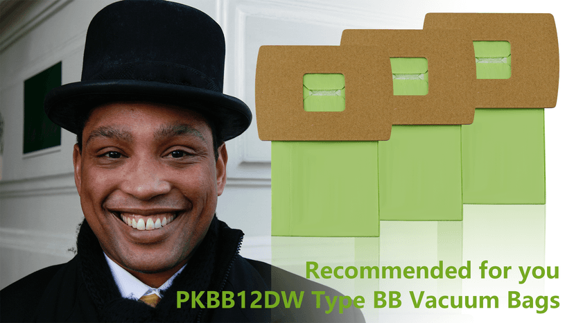 PKBB12DW Type BB Compact Canister Vacuum Bags Replacement for Oreck XL Buster B Canister Handheld Vacuum Cleaner BB180 BB280 BB850 BB870 BB900 BB1000 MV160 CC1600, 10 Pack