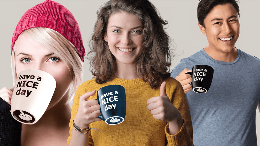 Decodyne Funny Coffee Mug, Gag White Elephant Gifts for Adults and Coworkers - Perfect for Christmas, and Novelty Gifts, Middle Finger Mug, 14 Ounce (Black) B076PJ1JSG