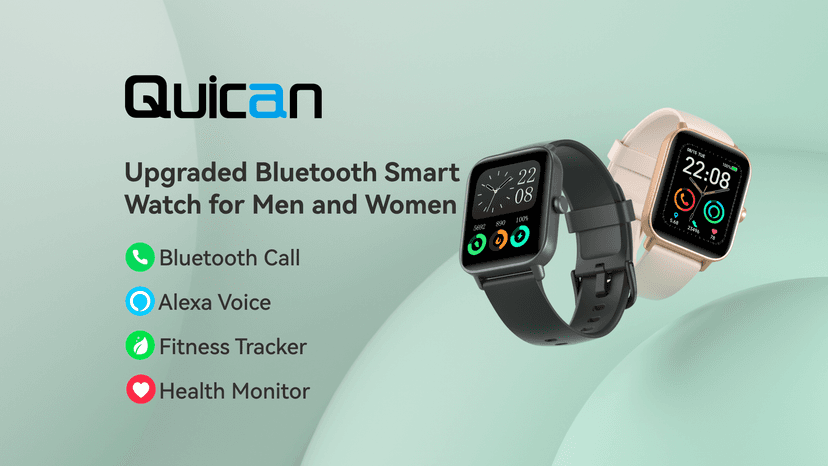 Smart Watches for Women/Men, Smart Watch for Android Phones and iPhone Compatible, Alexa Built-in, 1.8" Fitness Watches for Women, IP68 Waterproof /Bluetooth Call, Heart Rate/Sleep Monitor, Black