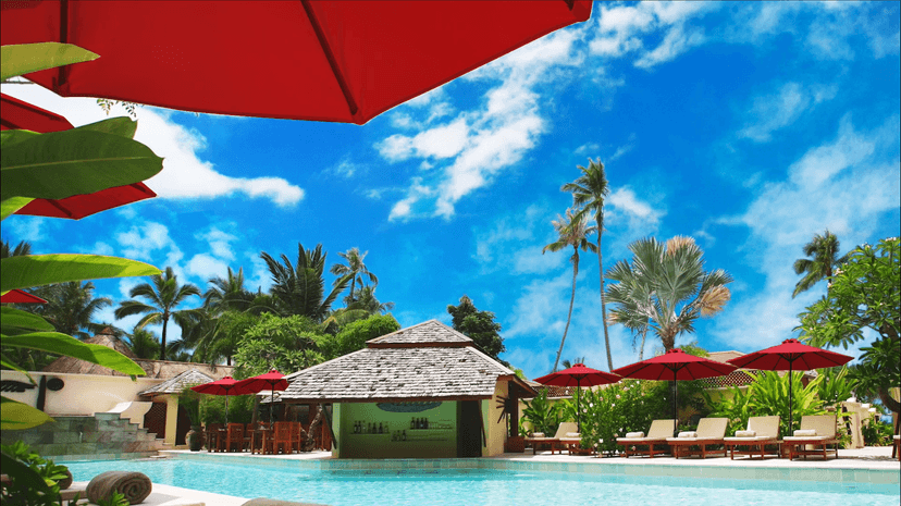 Sunnyglade 9' Patio Umbrella Outdoor Table Umbrella with 8 Sturdy Ribs (Red)