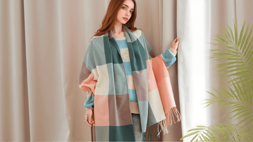 YSense Winter Scarf for Women Long Plaid Scarves Ladies Gifts B01KJP4KOM