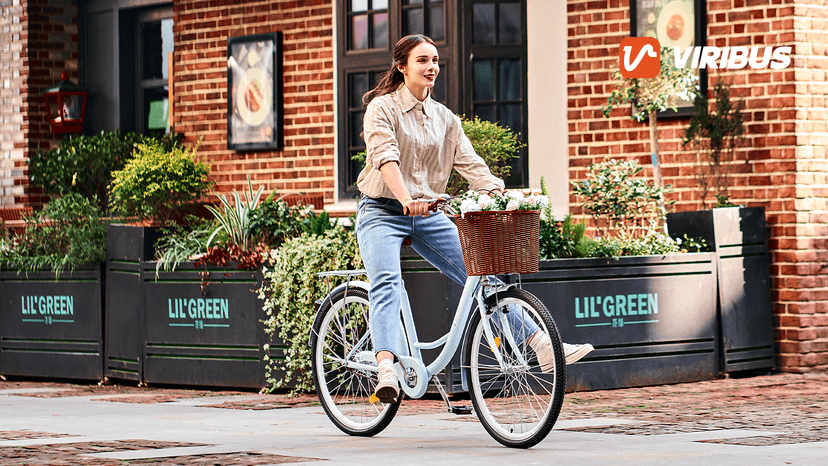 VIRIBUS Beach Cruiser Bike for Women, Single Speed Womens Bike with Basket & Rack 24 26 inch, Retro Step Through Cruiser Bicycle for Petite Short Women Female Ladies City Commuter, 330 lb.