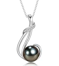 NONNYL Mothers Day Gifts for Mom, Wife, Women - Tahitian Black Pearl Necklace - Wedding, Birthday, Anniversary, Valentine's, Christmas Jewelry B0CSKR4M5V