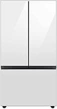 Samsung 30 cu. ft. Bespoke 3-Door French Door Refrigerator with AutoFill Water Pitcher and Dual Ice Maker, White Glass, RF30BB620012AA