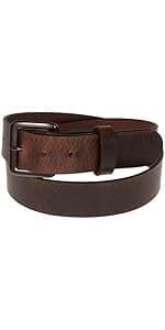 Nohma Leather Men's Leather Belt, Made in USA, Full-Grain Leather, Casual Everyday Wear Belts, Amish Handmade 1.5" Width