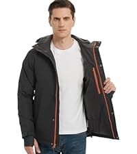 NORDIC OUTLAND Mens Lightweight Hooded Waterproof Rain Jacket Breathable Raincoat Shell for Outdoor Mountain Hiking