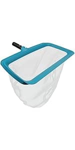 POOLWHALE Pool Skimmer Net Rake, Aluminum Frame Deep Nylon Net, Ultra Fine Mesh Pool Nets for Cleaning Leaves, Debris & Swimming Pools Skimming