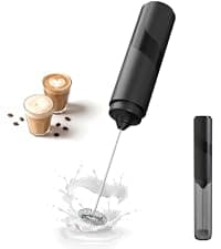 CIRCLE JOY Rechargeable Milk Frother Handheld, Dual Coil Whisk Head Electric Coffee Frother, Portable Hand Frother Wand Drink Mixer for Matcha Lattes Cappuccino, Kitchen Gifts, Black B0DPG6SNV1