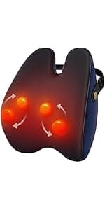 Boriwat Back Massager with Heat, 3D Kneading Massage Pillow for Back, Neck, Shoulder, Leg Pain Relief Deep Tissue, Gifts for Women Men Mom Dad